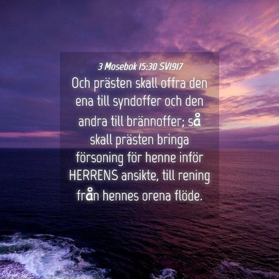 Picture 04 - 3 Mosebok 15:30 SV1917 - Och prästen skall offra den ena till syndoffer - Bible Verse Picture