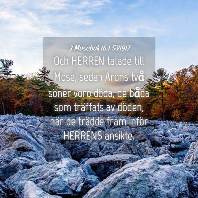Picture 04 - 3 Mosebok 16:1 SV1917 - Och HERREN talade till Mose, sedan Arons två - Bible Verse Picture