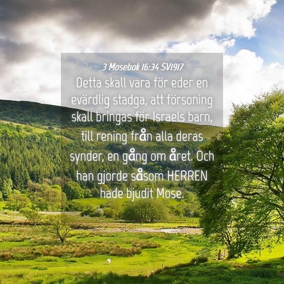 Picture 04 - 3 Mosebok 16:34 SV1917 - Detta skall vara för eder en evärdlig stadga, - Bible Verse Picture