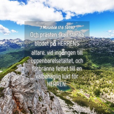 Picture 04 - 3 Mosebok 17:6 SV1917 - Och prästen skall stänka blodet på HERRENS - Bible Verse Picture