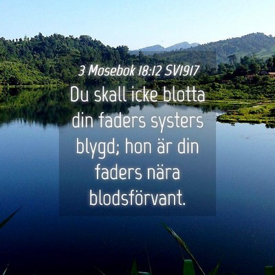 Picture 04 - 3 Mosebok 18:12 SV1917 - Du skall icke blotta din faders systers blygd; - Bible Verse Picture