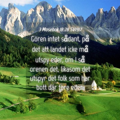 Picture 04 - 3 Mosebok 18:28 SV1917 - Gören intet sådant, på det att landet icke må - Bible Verse Picture