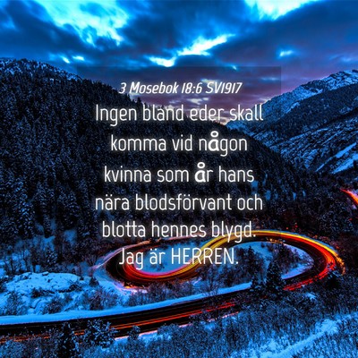 Picture 04 - 3 Mosebok 18:6 SV1917 - Ingen bland eder skall komma vid någon kvinna - Bible Verse Picture