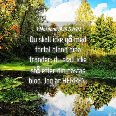 Picture 04 - 3 Mosebok 19:16 SV1917 - Du skall icke gå med förtal bland dina - Bible Verse Picture