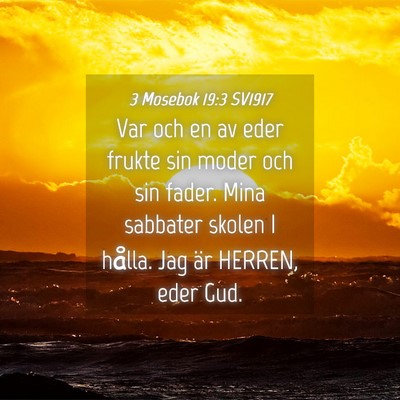 Picture 04 - 3 Mosebok 19:3 SV1917 - Var och en av eder frukte sin moder och sin - Bible Verse Picture