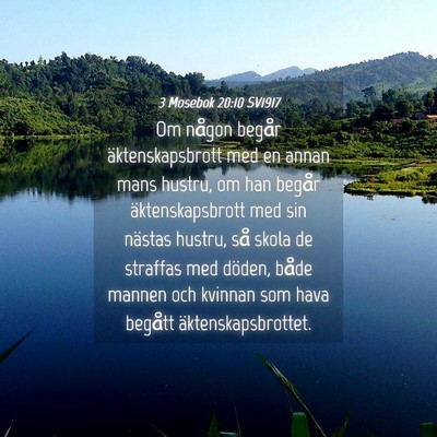 Picture 04 - 3 Mosebok 20:10 SV1917 - Om någon begår äktenskapsbrott med en annan - Bible Verse Picture
