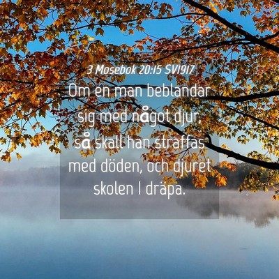 Picture 04 - 3 Mosebok 20:15 SV1917 - Om en man beblandar sig med något djur, så - Bible Verse Picture