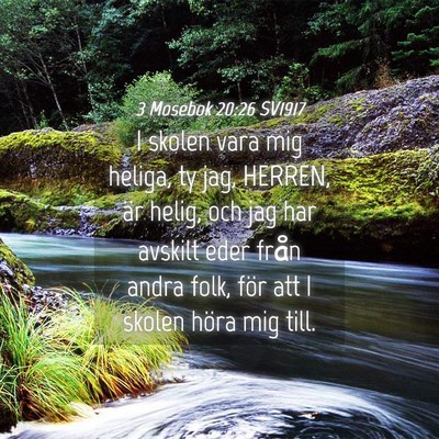 Picture 04 - 3 Mosebok 20:26 SV1917 - I skolen vara mig heliga, ty jag, HERREN, är - Bible Verse Picture