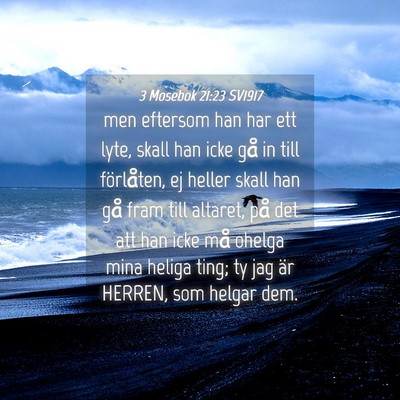 Picture 04 - 3 Mosebok 21:23 SV1917 - men eftersom han har ett lyte, skall han icke gå - Bible Verse Picture