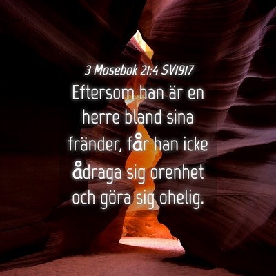 Picture 04 - 3 Mosebok 21:4 SV1917 - Eftersom han är en herre bland sina fränder, - Bible Verse Picture