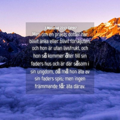 Picture 04 - 3 Mosebok 22:13 SV1917 - Men om en prästs dotter har blivit änka eller - Bible Verse Picture