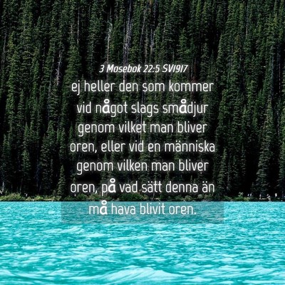 Picture 04 - 3 Mosebok 22:5 SV1917 - ej heller den som kommer vid något slags - Bible Verse Picture