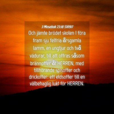 Picture 04 - 3 Mosebok 23:18 SV1917 - Och jämte brödet skolen I föra fram sju - Bible Verse Picture