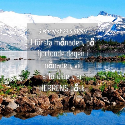 Picture 04 - 3 Mosebok 23:5 SV1917 - I första månaden, på fjortonde dagen i - Bible Verse Picture