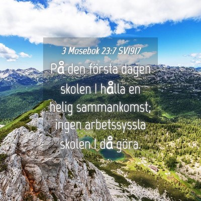 Picture 04 - 3 Mosebok 23:7 SV1917 - På den första dagen skolen I hålla en helig - Bible Verse Picture