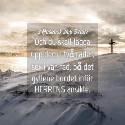 Picture 04 - 3 Mosebok 24:6 SV1917 - Och du skall lägga upp dem i två rader, sex i - Bible Verse Picture