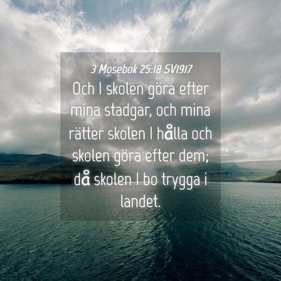 Picture 04 - 3 Mosebok 25:18 SV1917 - Och I skolen göra efter mina stadgar, och mina - Bible Verse Picture
