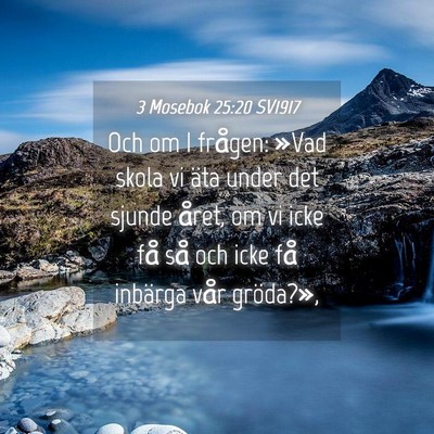 Picture 04 - 3 Mosebok 25:20 SV1917 - Och om I frågen: »Vad skola vi äta under det - Bible Verse Picture
