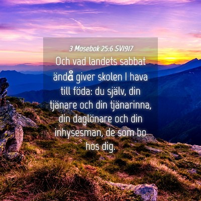 Picture 04 - 3 Mosebok 25:6 SV1917 - Och vad landets sabbat ändå giver skolen I hava - Bible Verse Picture