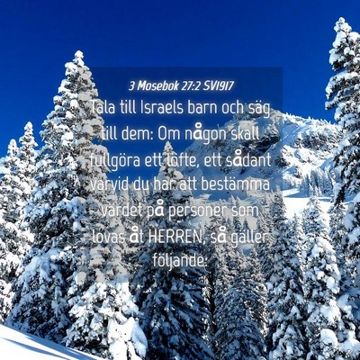 Picture 04 - 3 Mosebok 27:2 SV1917 - Tala till Israels barn och säg till dem: Om - Bible Verse Picture