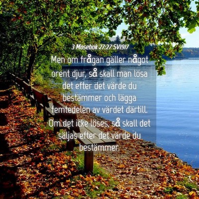 Picture 04 - 3 Mosebok 27:27 SV1917 - Men om frågan gäller något orent djur, så - Bible Verse Picture