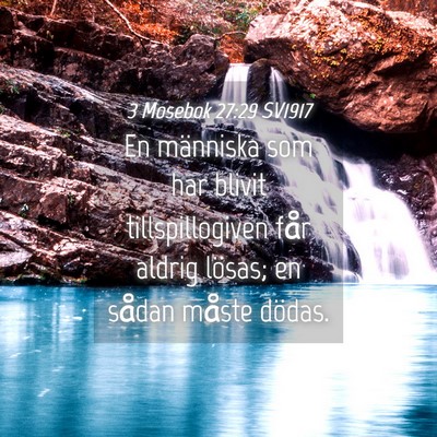Picture 04 - 3 Mosebok 27:29 SV1917 - En människa som har blivit tillspillogiven får - Bible Verse Picture
