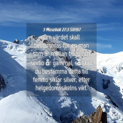 Picture 04 - 3 Mosebok 27:3 SV1917 - Om värdet skall bestämmas för en man som är - Bible Verse Picture