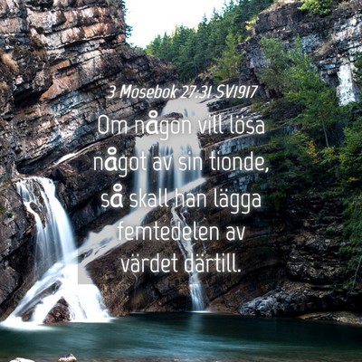Picture 04 - 3 Mosebok 27:31 SV1917 - Om någon vill lösa något av sin tionde, så - Bible Verse Picture
