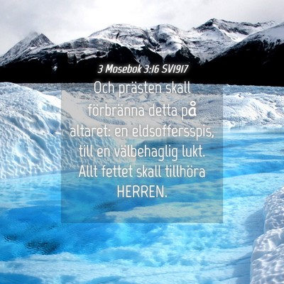 Picture 04 - 3 Mosebok 3:16 SV1917 - Och prästen skall förbränna detta på altaret: - Bible Verse Picture