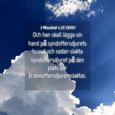 Picture 04 - 3 Mosebok 4:29 SV1917 - Och han skall lägga sin hand på - Bible Verse Picture