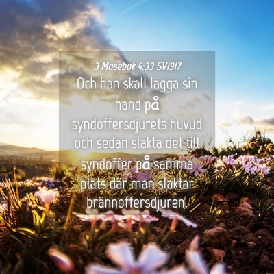 Picture 04 - 3 Mosebok 4:33 SV1917 - Och han skall lägga sin hand på - Bible Verse Picture