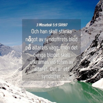 Picture 04 - 3 Mosebok 5:9 SV1917 - Och han skall stänka något av syndoffrets blod - Bible Verse Picture