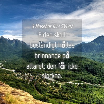 Picture 04 - 3 Mosebok 6:13 SV1917 - Elden skall beständigt hållas brinnande på - Bible Verse Picture
