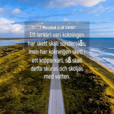 Picture 04 - 3 Mosebok 6:28 SV1917 - Ett lerkärl vari kokningen har skett skall - Bible Verse Picture