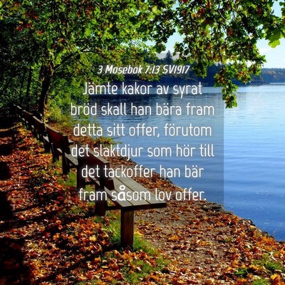 Picture 04 - 3 Mosebok 7:13 SV1917 - Jämte kakor av syrat bröd skall han bära fram - Bible Verse Picture