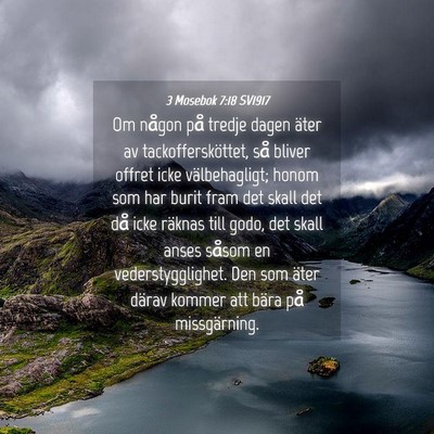 Picture 04 - 3 Mosebok 7:18 SV1917 - Om någon på tredje dagen äter av - Bible Verse Picture