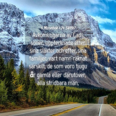 Picture 04 - 4 Mosebok 1:24 SV1917 - Avkomlingarna av Gads söner, upptecknade efter - Bible Verse Picture