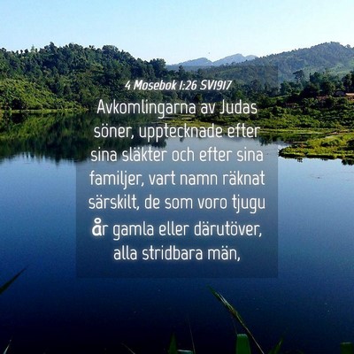Picture 04 - 4 Mosebok 1:26 SV1917 - Avkomlingarna av Judas söner, upptecknade efter - Bible Verse Picture