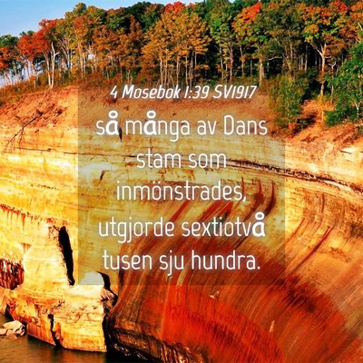 Picture 04 - 4 Mosebok 1:39 SV1917 - så många av Dans stam som inmönstrades, - Bible Verse Picture