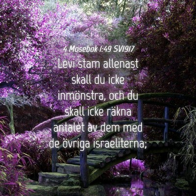 Picture 04 - 4 Mosebok 1:49 SV1917 - Levi stam allenast skall du icke inmönstra, och - Bible Verse Picture