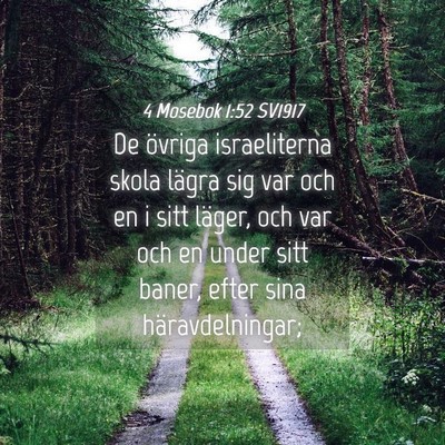 Picture 04 - 4 Mosebok 1:52 SV1917 - De övriga israeliterna skola lägra sig var och - Bible Verse Picture