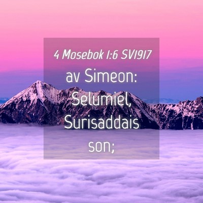 Picture 04 - 4 Mosebok 1:6 SV1917 - av Simeon: Selumiel, Surisaddais - Bible Verse Picture