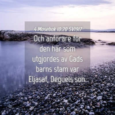 Picture 04 - 4 Mosebok 10:20 SV1917 - Och anförare för den här som utgjordes av Gads - Bible Verse Picture