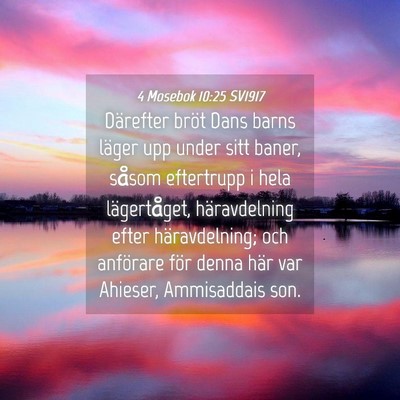 Picture 04 - 4 Mosebok 10:25 SV1917 - Därefter bröt Dans barns läger upp under sitt - Bible Verse Picture