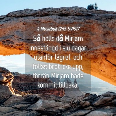 Picture 04 - 4 Mosebok 12:15 SV1917 - Så hölls då Mirjam innestängd i sju dagar - Bible Verse Picture
