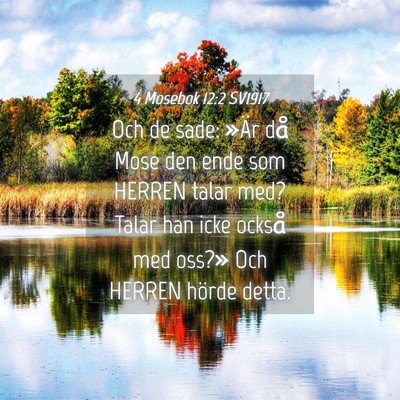 Picture 04 - 4 Mosebok 12:2 SV1917 - Och de sade: »Är då Mose den ende som HERREN - Bible Verse Picture