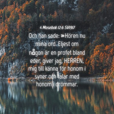Picture 04 - 4 Mosebok 12:6 SV1917 - Och han sade: »Hören nu mina ord. Eljest om - Bible Verse Picture