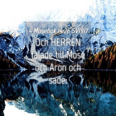 Picture 04 - 4 Mosebok 14:26 SV1917 - Och HERREN talade till Mose och Aron och - Bible Verse Picture