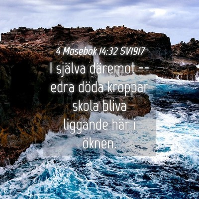 Picture 04 - 4 Mosebok 14:32 SV1917 - I själva däremot -- edra döda kroppar skola - Bible Verse Picture