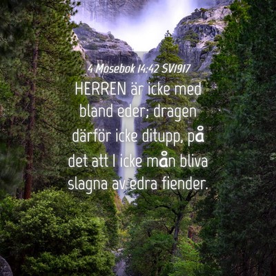 Picture 04 - 4 Mosebok 14:42 SV1917 - HERREN är icke med bland eder; dragen därför - Bible Verse Picture